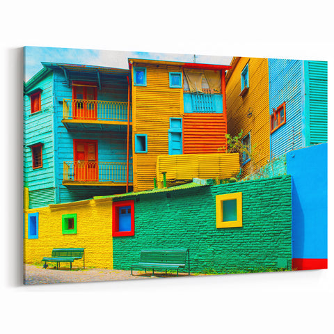 Vivid Buenos Aires Color Block - Artistic Canvas Print