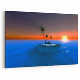 Tropical Island Sunset - Caribbean Canvas Art