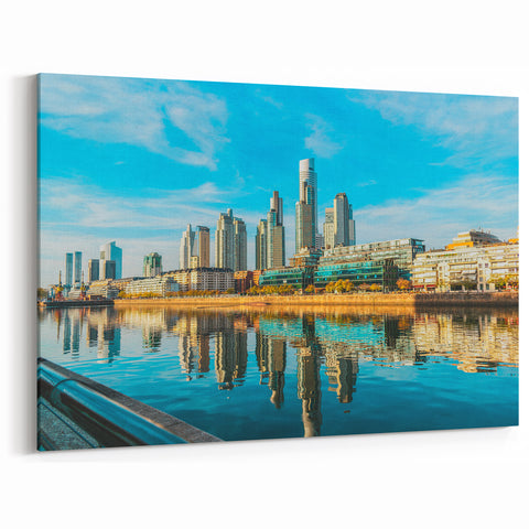 Serene Buenos Aires Skyline - Reflective Canvas Print