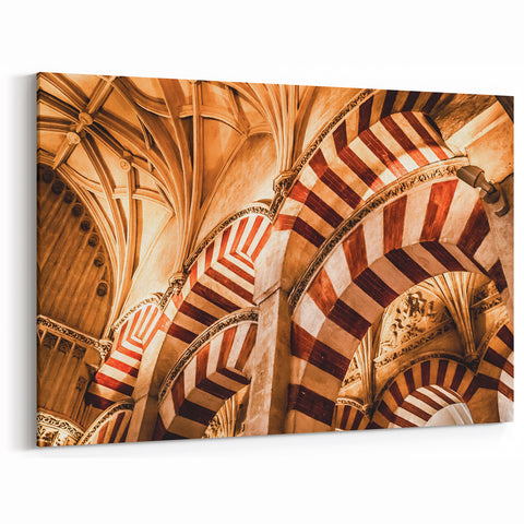 Nicaraguan Cathedral Interior - Striped Archway Canvas