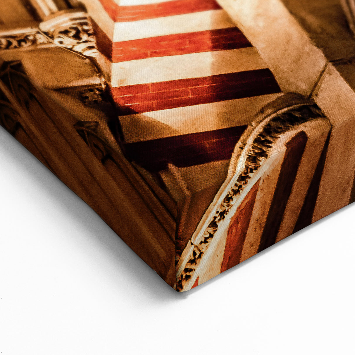 Nicaraguan Cathedral Interior - Striped Archway Canvas