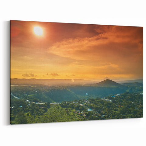Sunset Over Nicaragua - Dramatic Landscape Canvas Print