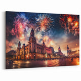 Buenos Aires Fireworks Celebration - Vibrant Canvas Art
