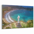 Nicaraguan Bay View Statue - Coastal Landscape Canvas