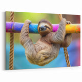 Charming Nicaraguan Sloth - Colorful Wildlife Canvas Art