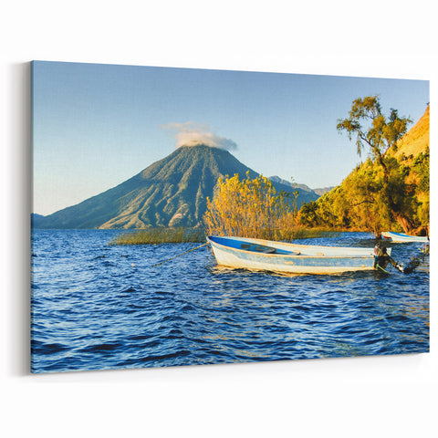 Nicaraguan Lake Boat Scene - Serene Water Canvas Art