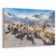 Andean Llama Caravan - Dynamic Bolivia Mountain Art