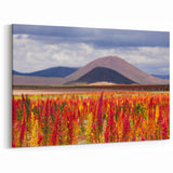 Multicolor Bolivian Landscape Art - Floral Mountain View