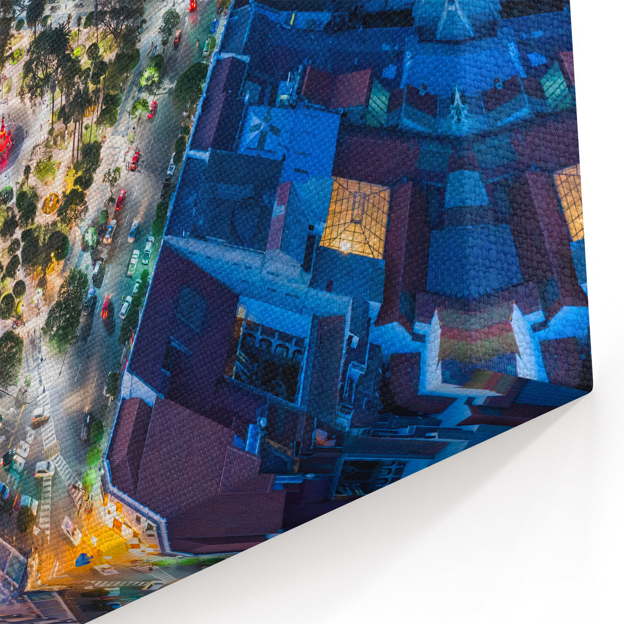 Urban Night Bolivia - Aerial Cityscape Wall Art