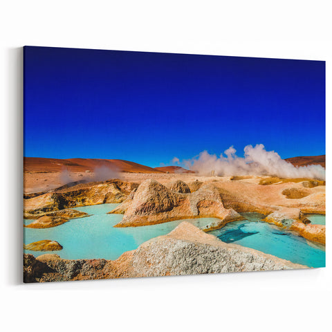 Vivid Geothermal Pools Art - Bolivia Natural Wonders