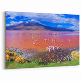 Panoramic Flamingo Lake Art - Colorful Bolivia Landscape