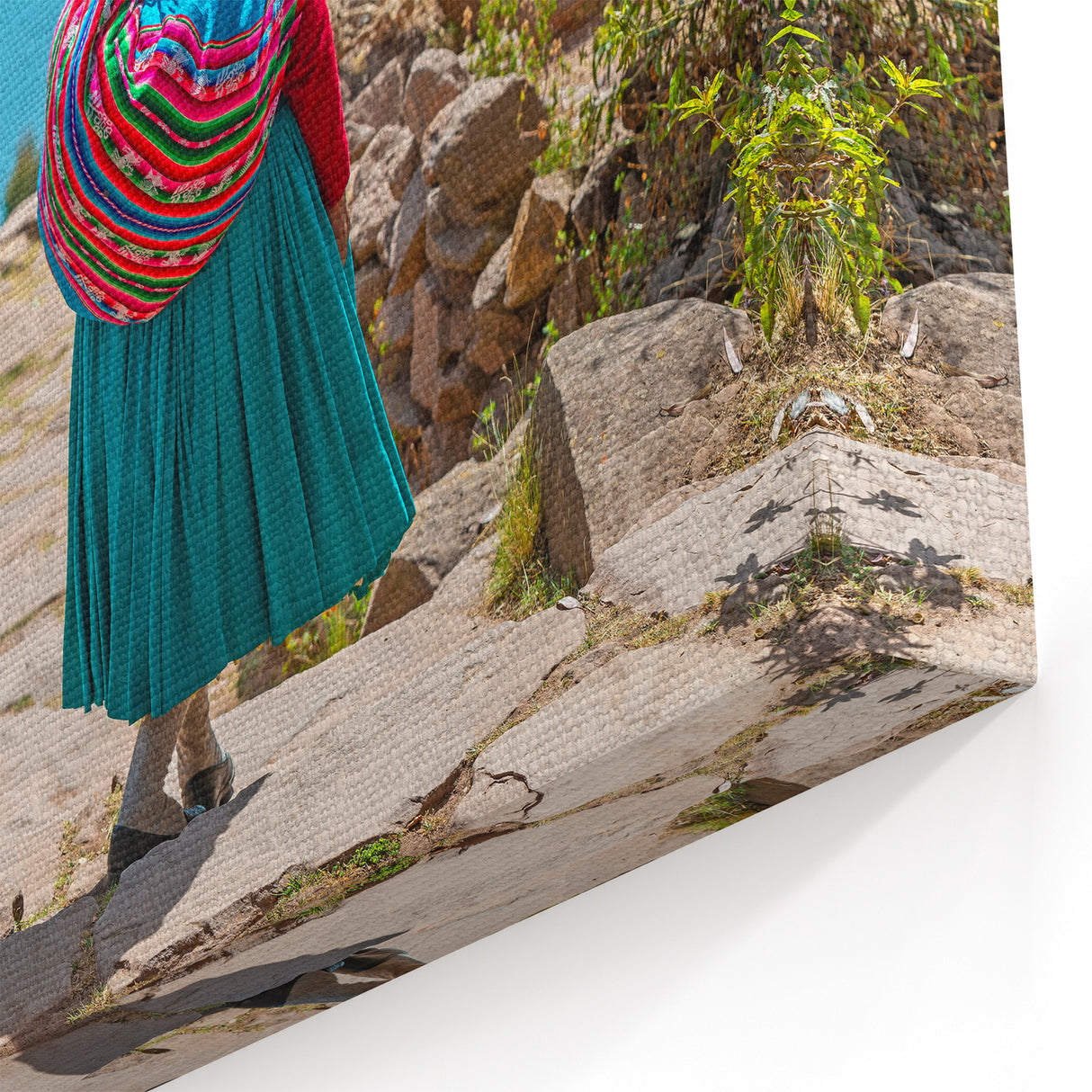 Bolivian Landscape Prints - Traditional Andean Women by Lake Titicaca