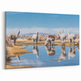 South America Scenery Art - Grazing Llamas in Bolivia’s Highlands