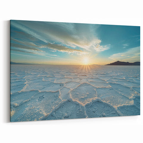 South America Scenery Art - Sunset Over Bolivia’s Uyuni Salt Flats