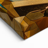 Moonlit Scholars – Geometric Mesopotamian Art with Crescent Moon