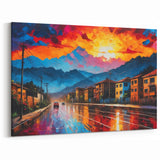 Colombian Sunset Cityscape - Vibrant Reflections South America Wall Art