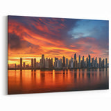Crimson Skies - Panama Cityscape Sunset Art