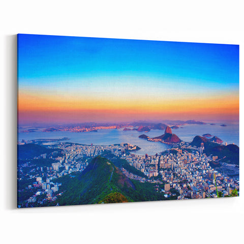 Brazilian Landscape Prints - Stunning Sunset Over Rio de Janeiro Skyline