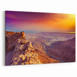 Scenic Israel Photography – Golden Sunrise Over Desert Landscape Wall Art