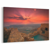 Holy Land Art – Dramatic Sunset Over Ancient Ruins Israel Wall Art