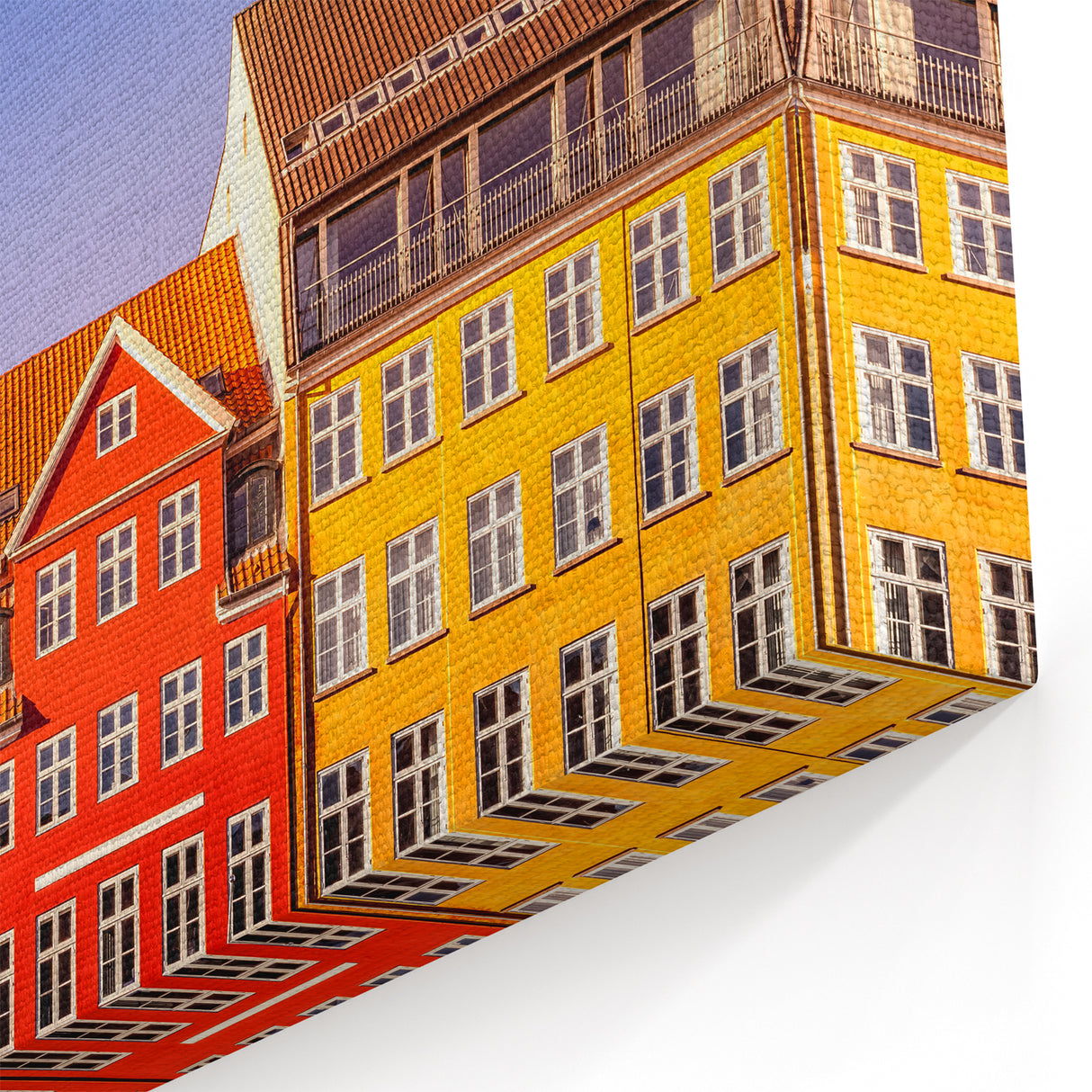 Danish Art Prints - Copenhagen Canvas of Colorful Townhouses