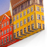 Danish Art Prints - Copenhagen Canvas of Colorful Townhouses