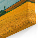 Danish Landscape Paintings - Scenic Church in the Golden Fields