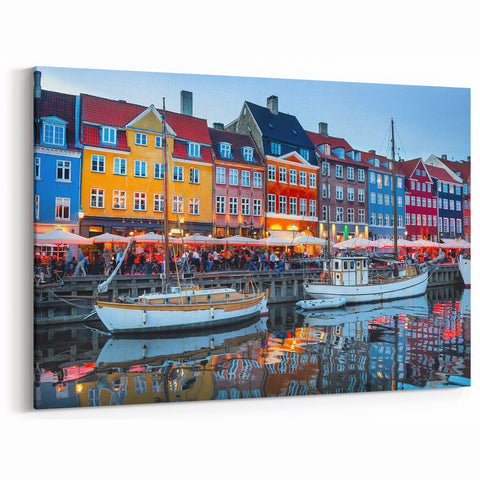 Copenhagen Canvas Prints - Vibrant Evening at Nyhavn Harbor