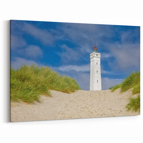 Danish Landscape Paintings – Coastal Lighthouse for Nordic Wall Decor