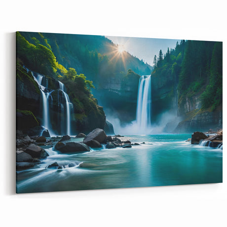 Waterfall Oasis – Tranquil Brazil Wall Art and Amazon Rainforest Decor