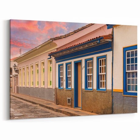 Colonial Street at Sunset – Brazil Wall Art and Colorful South America Prints