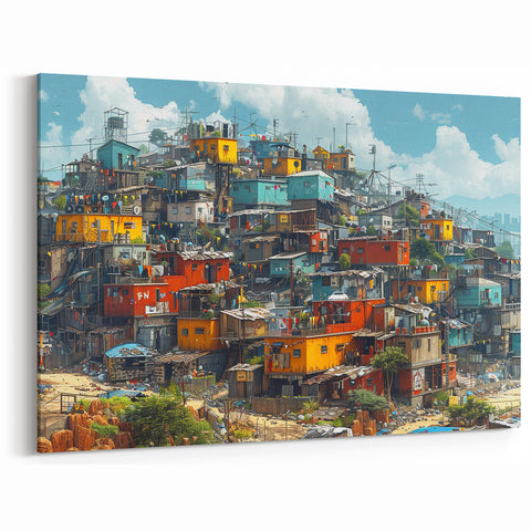 Vibrant Favela in Brazil – Colorful Brazil Wall Art and South America Prints