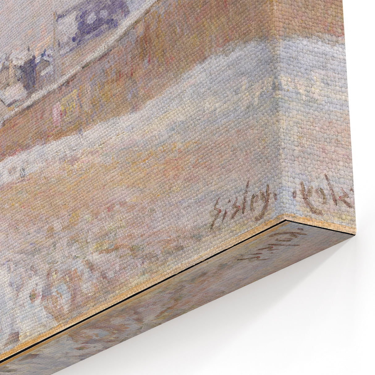 Alfred Sisley Art: Winter French Village Snow Scene on Canvas Print