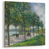 Alfred Sisley Art: Tree-Lined River Path Impressionist Canvas Print