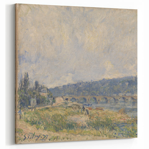 Alfred Sisley Art: Scenic French Riverbank Landscape Canvas Print