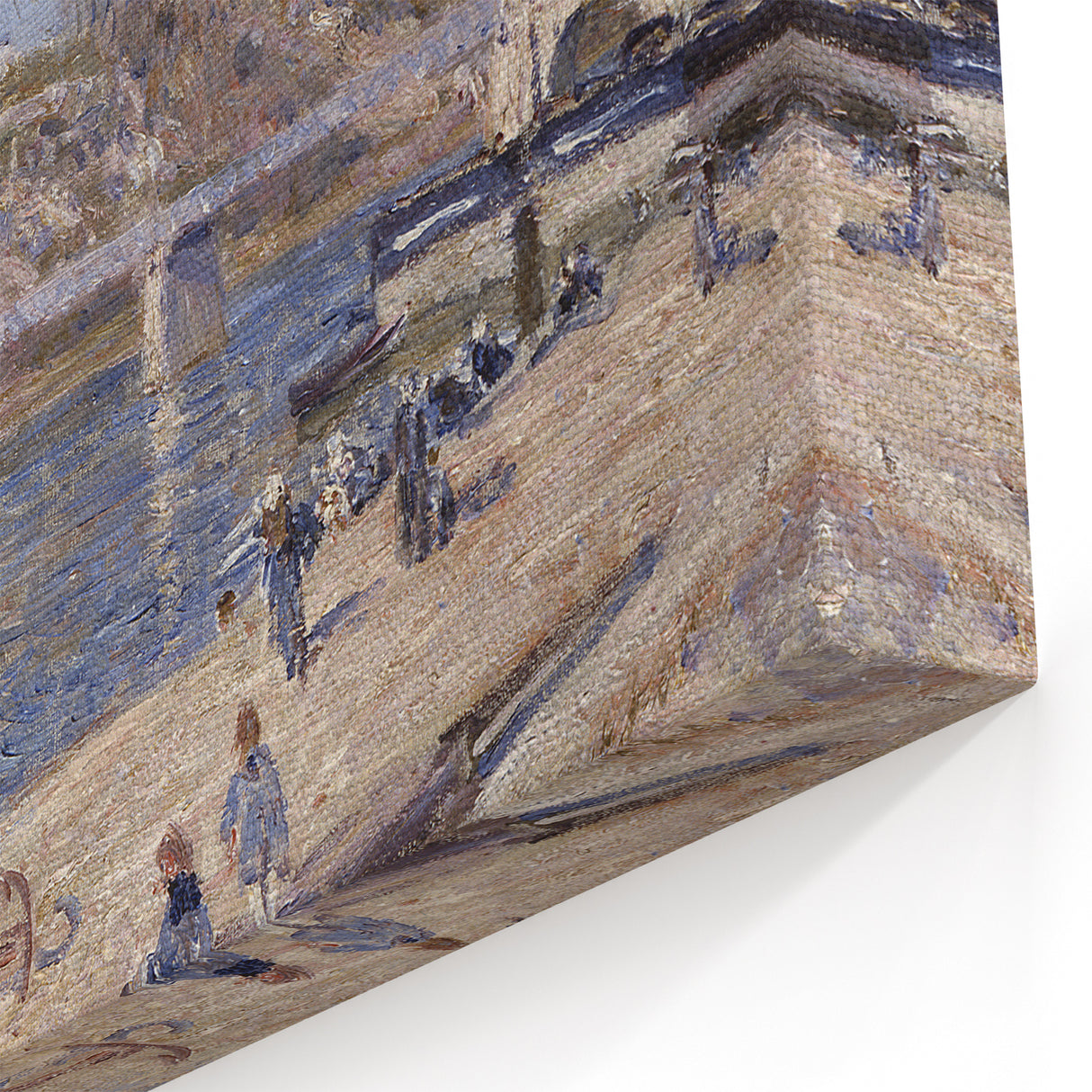 Alfred Sisley Art - French River Scene with Boats and Bridge Canvas Print