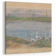Alfred Sisley Art - Pastoral River Scene with Geese Impressionist Print