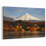 Framed Chile Photography - Snow-Capped Volcano South America Wall Decor