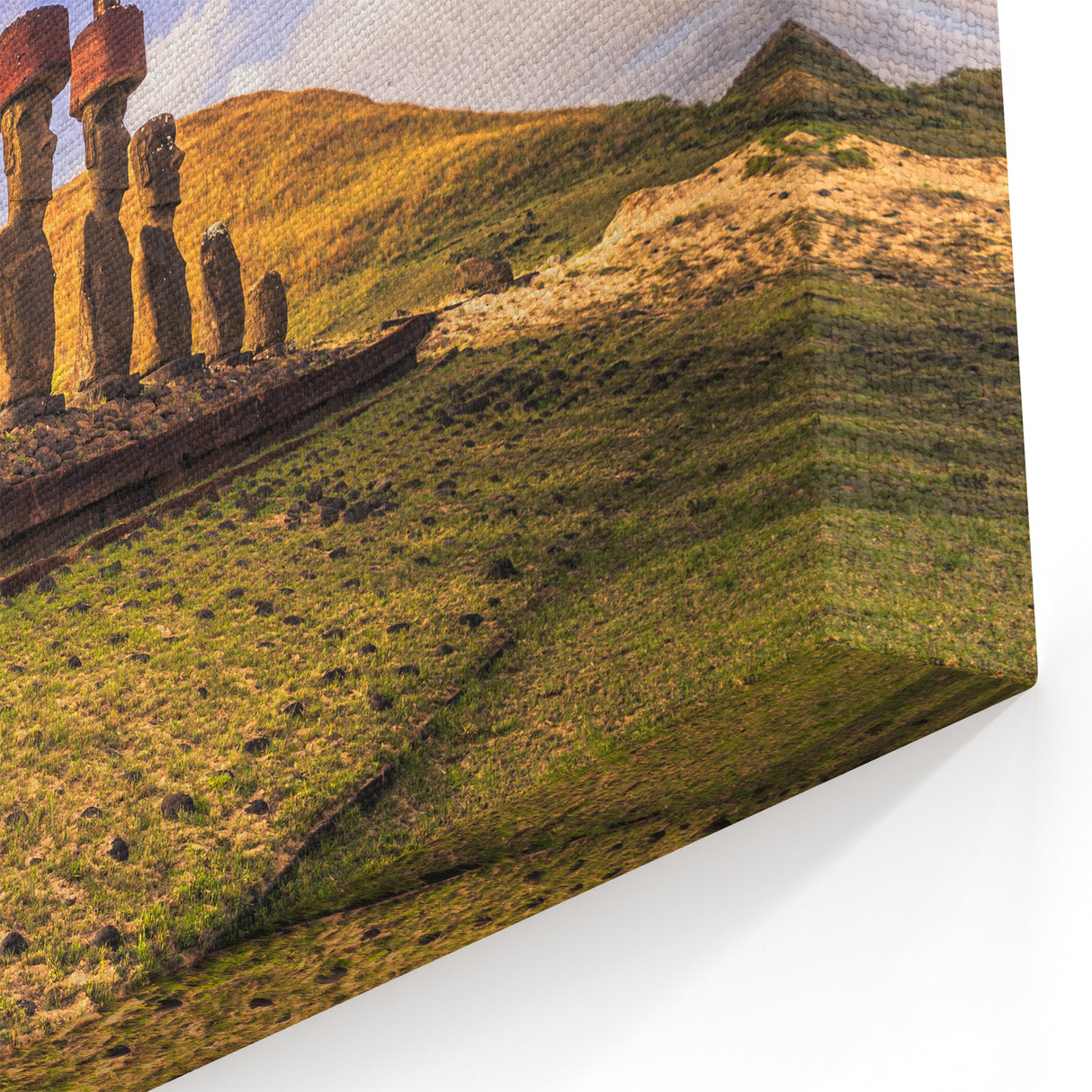 Framed Chile Photography - Easter Island Moai Statues Chilean Scenery Art