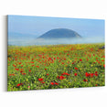 Scenic Israel Photography – Blooming Flowers and Mountain View Wall Art