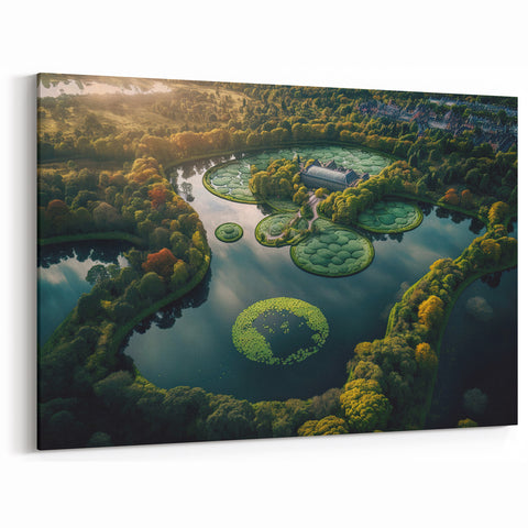 Denmark Wall Art - Scenic Aerial View of Danish Lakes and Gardens