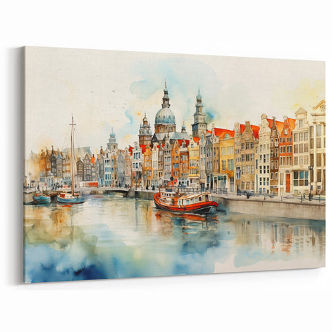 Copenhagen Canvas Prints - Vibrant Danish Cityscape with Canal View
