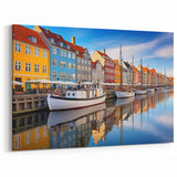 Copenhagen Canvas Prints - Vibrant Harbor Reflections and Colorful Buildings