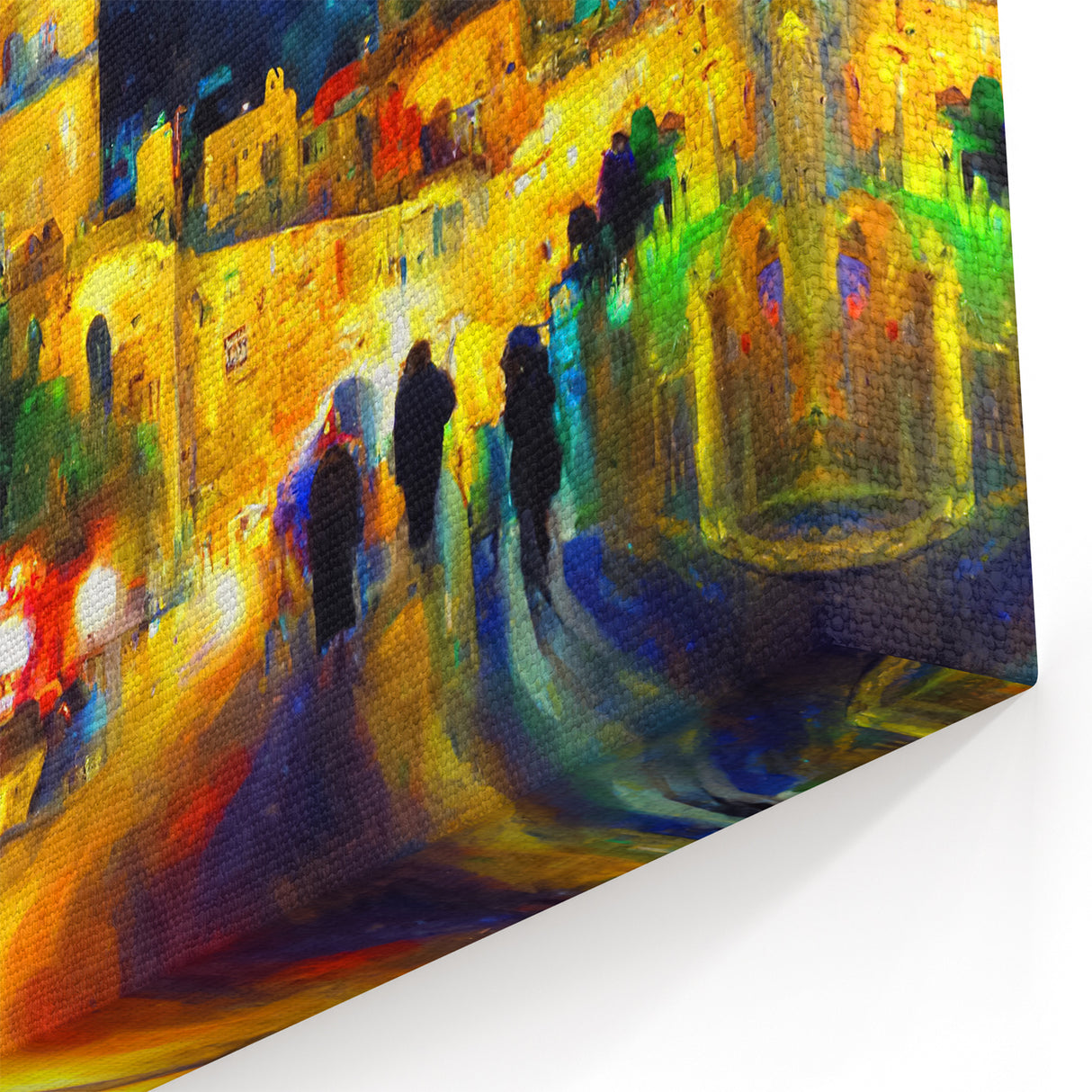 Jerusalem Art Prints – Vibrant Night Scene, Middle Eastern Holy Land Art