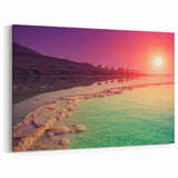 Framed Dead Sea Prints - Israel Seascape Art with Vibrant Sunset Colors