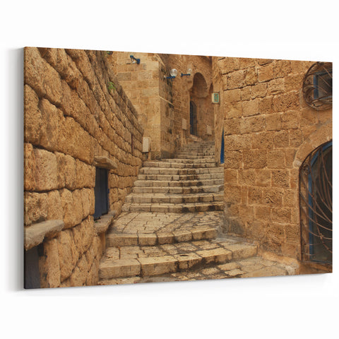 Old City Jerusalem Streets - Rustic Cityscape Canvas & Framed Wall Art