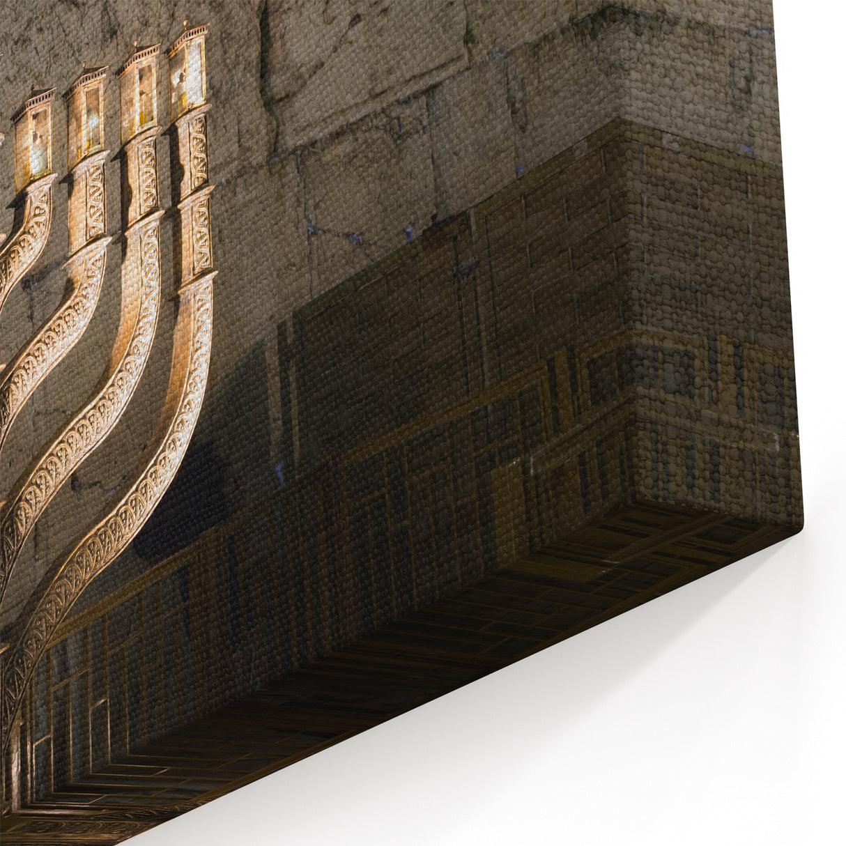 Golden Menorah at Western Wall - Historic Jerusalem Canvas & Wall Art