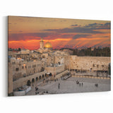 Jerusalem Wall Art - Sunset Over Western Wall Dome Cityscape