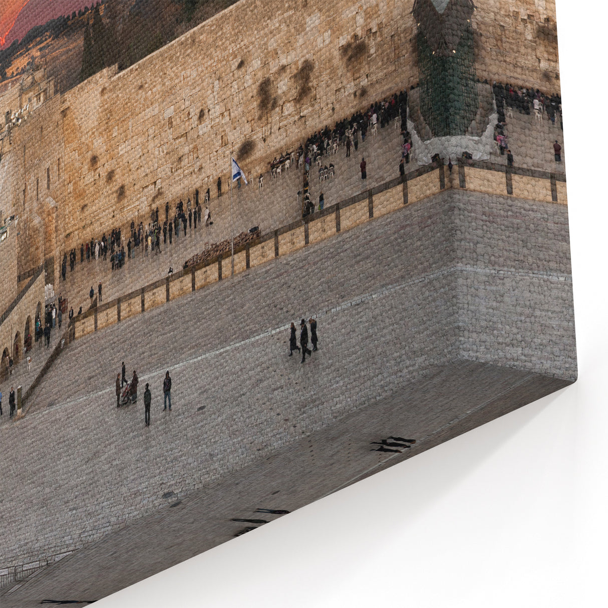 Jerusalem Wall Art - Sunset Over Western Wall Dome Cityscape