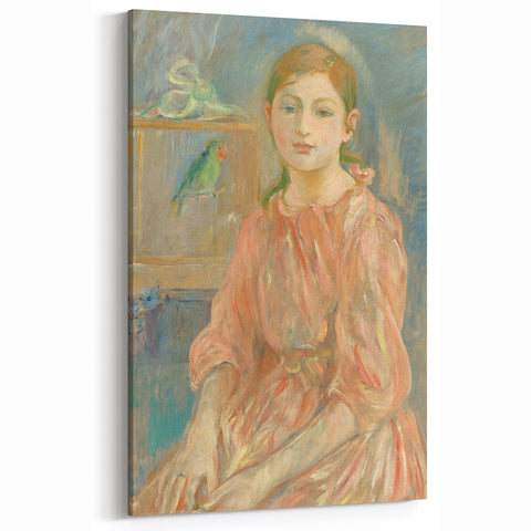 Berthe Morisot Art - 19th Century Impressionist Portrait of Girl with Bird